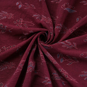 Ajrakh Hand Block Print Merino Wool Handloom Natural Dyed Fabric 08