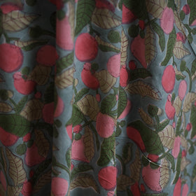 Multicolor - Sanganeri Block Print Pure Cotton Fabric 12