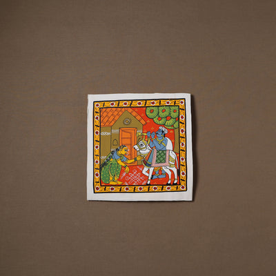 Handpainted Cheriyal Scroll Painting by Dhanalakota Sai Kiran (10 x 10 in) 15