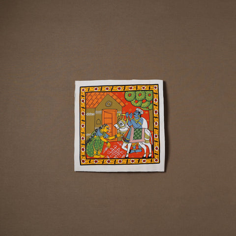 Handpainted Cheriyal Scroll Painting by Dhanalakota Sai Kiran (10 x 10 in) 15