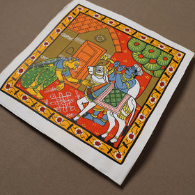 Handpainted Cheriyal Scroll Painting by Dhanalakota Sai Kiran (10 x 10 in) 15
