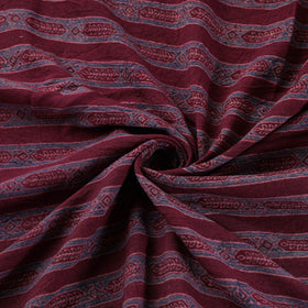 Ajrakh Hand Block Print Merino Wool Handloom Natural Dyed Fabric 09