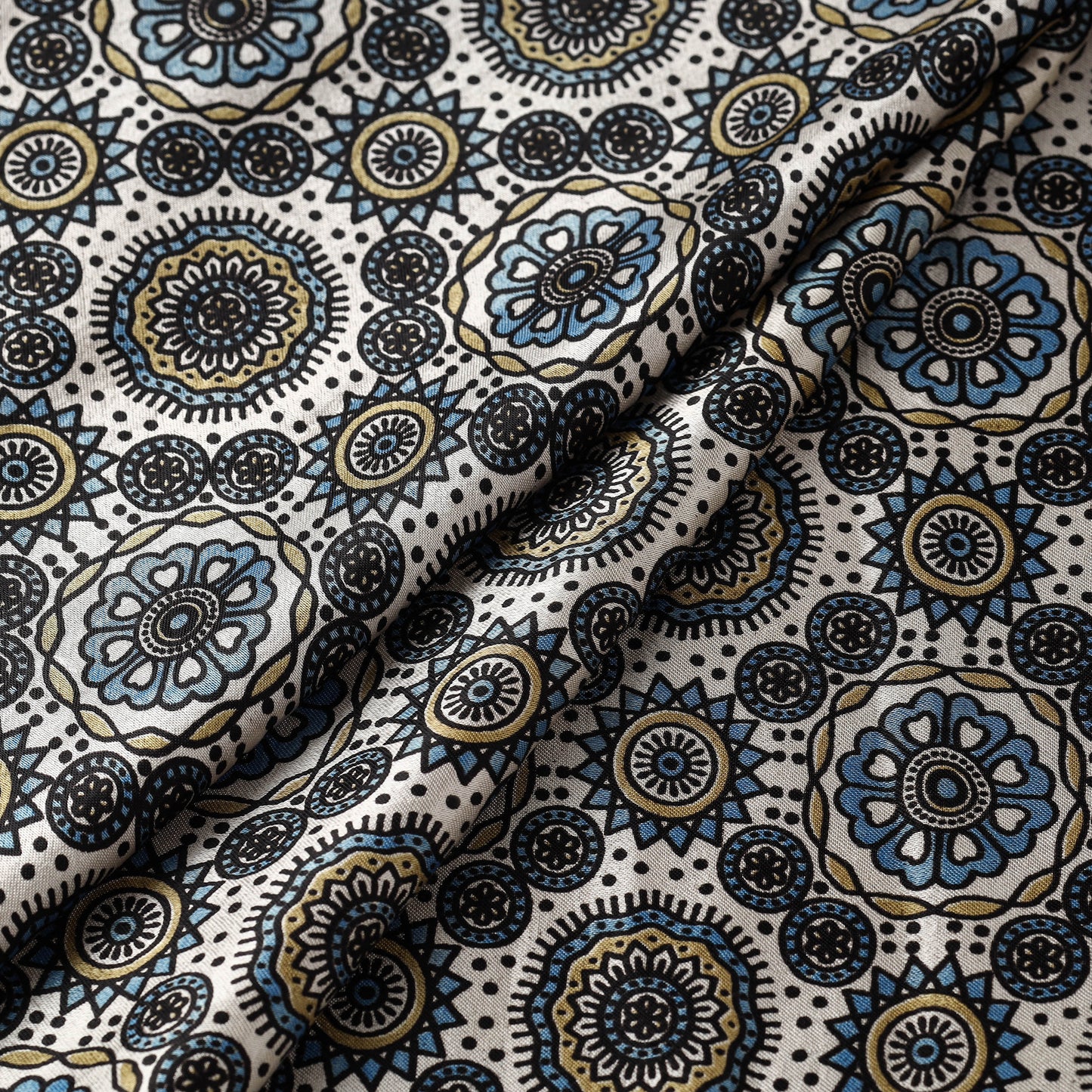 Mashru Silk Natural Dyed Block Print Ajrakh Fabric 12