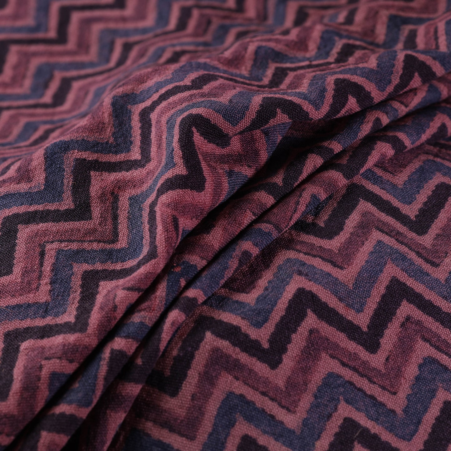 Ajrakh Hand Block Print Merino Wool Handloom Natural Dyed Fabric 10