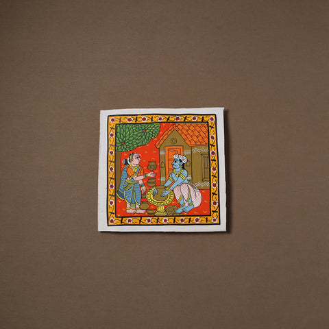 Handpainted Cheriyal Scroll Painting by Dhanalakota Sai Kiran (10 x 10 in) 16
