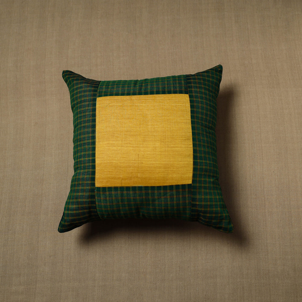 Patchwork Cotton Kanchipuram Cushion Cover (16 x 16 in) 57