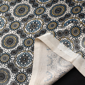 Mashru Silk Natural Dyed Block Print Ajrakh Fabric 12