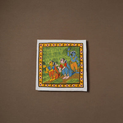 Handpainted Cheriyal Scroll Painting by Dhanalakota Sai Kiran (10 x 10 in) 17