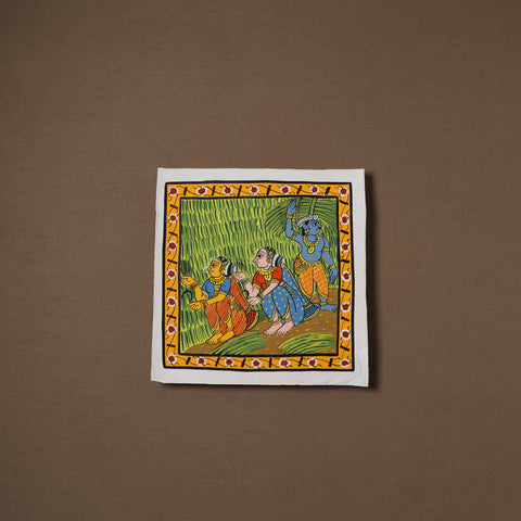 Handpainted Cheriyal Scroll Painting by Dhanalakota Sai Kiran (10 x 10 in) 17