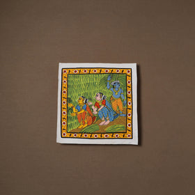 Handpainted Cheriyal Scroll Painting by Dhanalakota Sai Kiran (10 x 10 in) 17