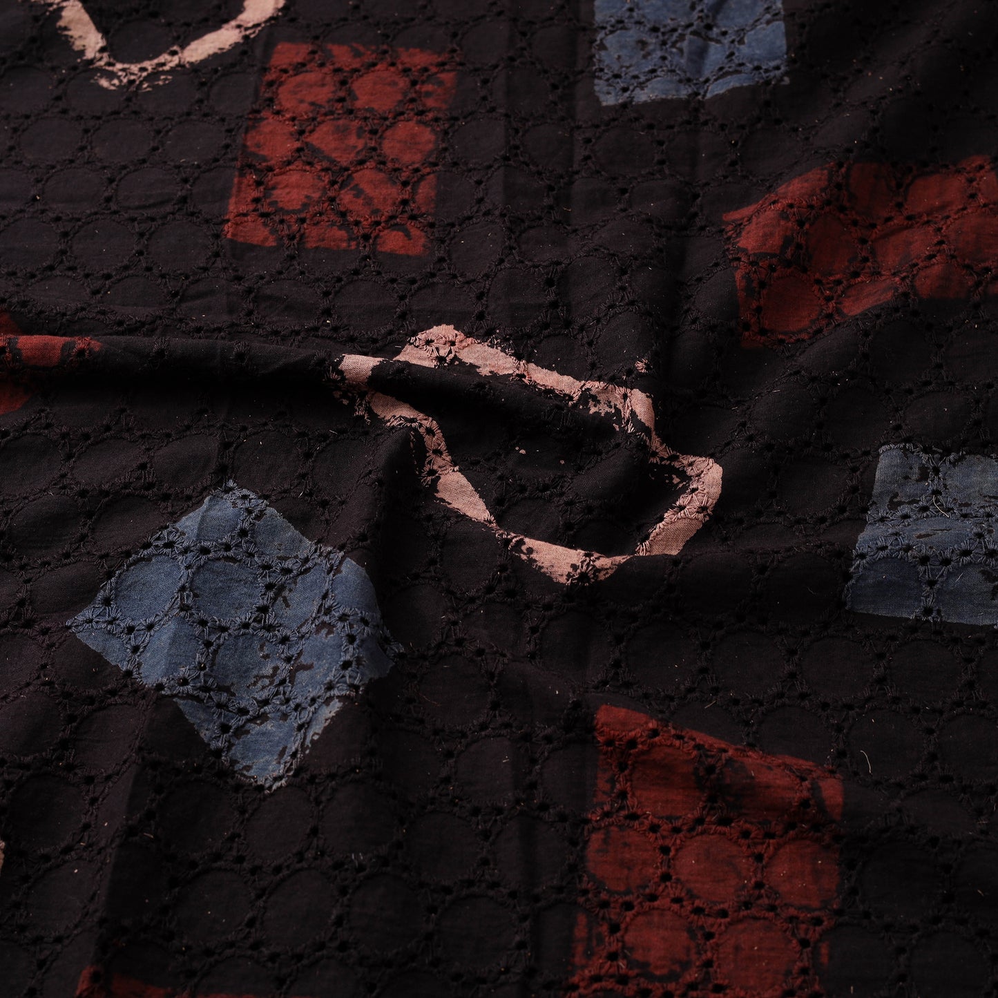 Ajrakh Hand Block Print Natural Dyed Cotton Hakoba Fabric 01