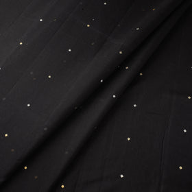  Black Traditional Handloom Chanderi Silk Cotton Fabric