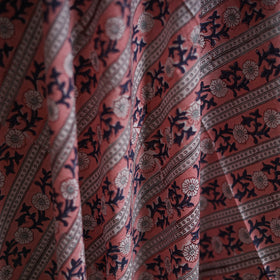 Pink - Sanganeri Block Print Pure Cotton Fabric 10