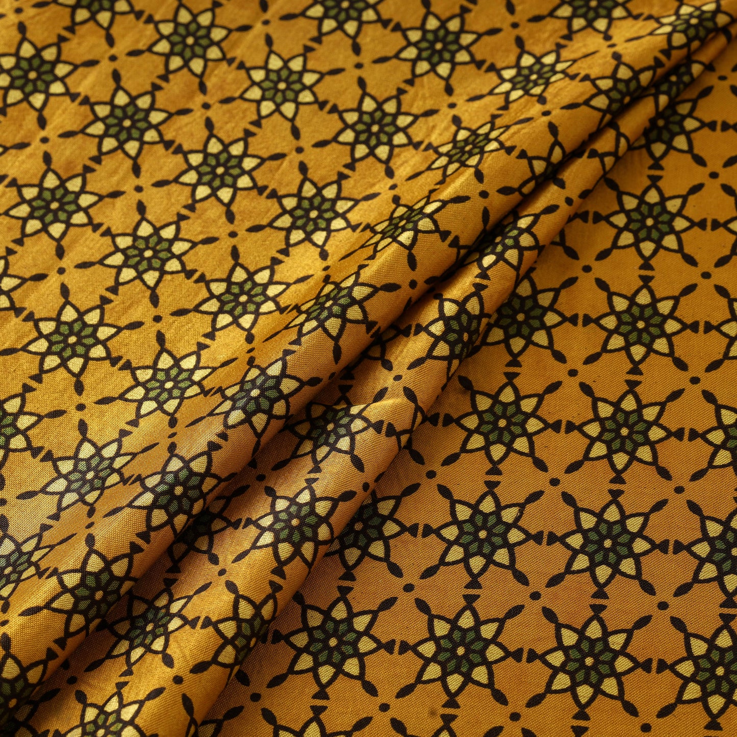 Mashru Silk Natural Dyed Block Print Ajrakh Fabric 14