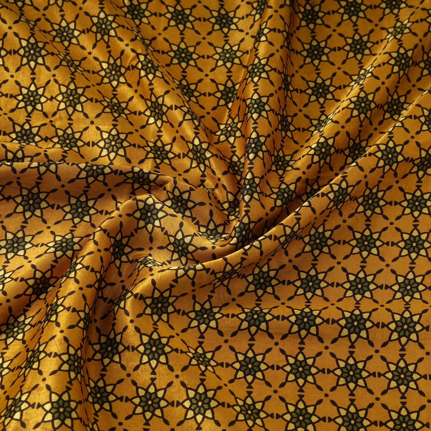 Mashru Silk Natural Dyed Block Print Ajrakh Fabric 14