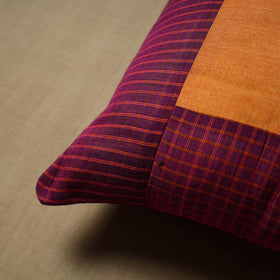 Purple - patchwork cotton kanchipuram cushion cover (16 x