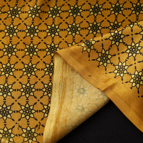 Mashru Silk Natural Dyed Block Print Ajrakh Fabric 14