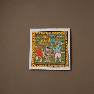 Handpainted Cheriyal Scroll Painting by Dhanalakota Sai Kiran (10 x 10 in) 18