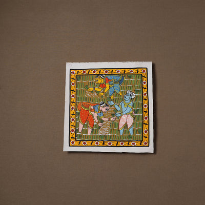 Handpainted Cheriyal Scroll Painting by Dhanalakota Sai Kiran (10 x 10 in) 18