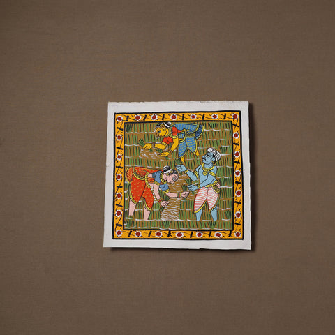 Handpainted Cheriyal Scroll Painting by Dhanalakota Sai Kiran (10 x 10 in) 18