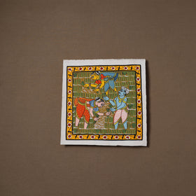 Handpainted Cheriyal Scroll Painting by Dhanalakota Sai Kiran (10 x 10 in) 18