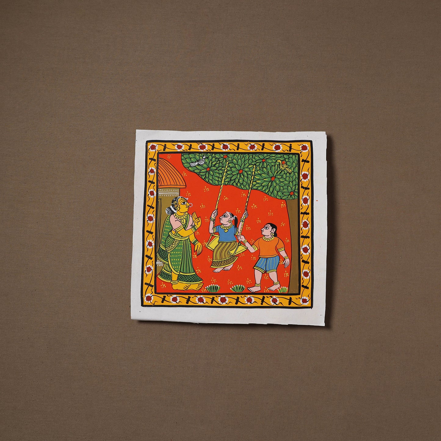 Handpainted Cheriyal Scroll Painting by Dhanalakota Sai Kiran (10 x 10 in) 19