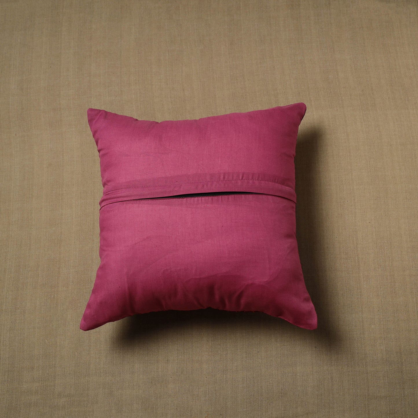 Purple - Patchwork Cotton Kanchipuram Cushion Cover (16 x 16 in) 59