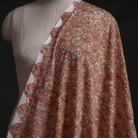 Brown - Sanganeri Block Print Pure Cotton Fabric 08