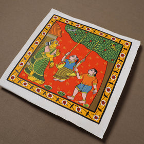 Handpainted Cheriyal Scroll Painting by Dhanalakota Sai Kiran (10 x 10 in) 19