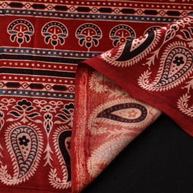 Mashru Silk Natural Dyed Block Print Ajrakh Fabric 16