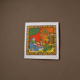 Handpainted Cheriyal Scroll Painting by Dhanalakota Sai Kiran (10 x 10 in) 20