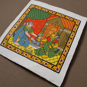 Handpainted Cheriyal Scroll Painting by Dhanalakota Sai Kiran (10 x 10 in) 20