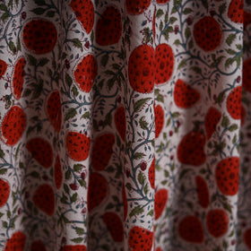 Red - Sanganeri Block Print Pure Cotton Fabric 07