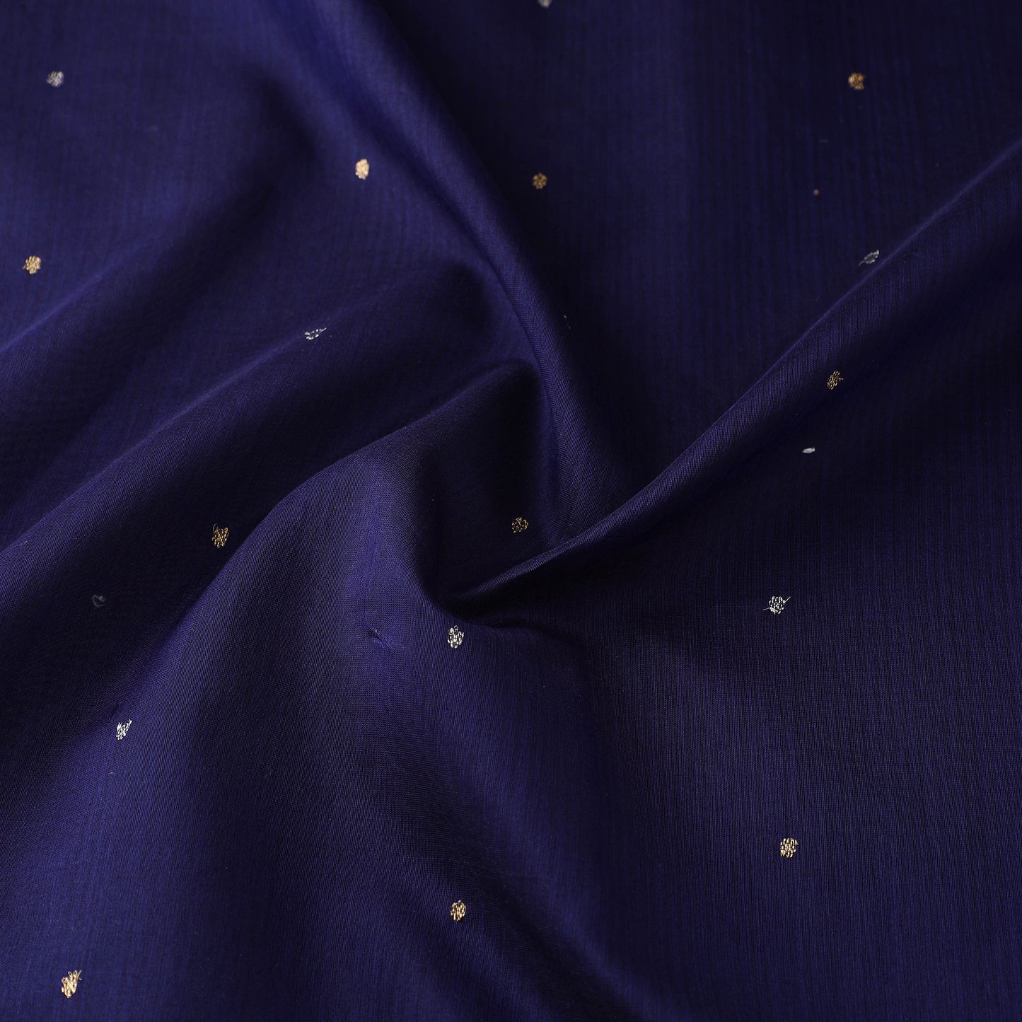 Blue - Traditional Handloom Chanderi Silk Cotton Fabric 04