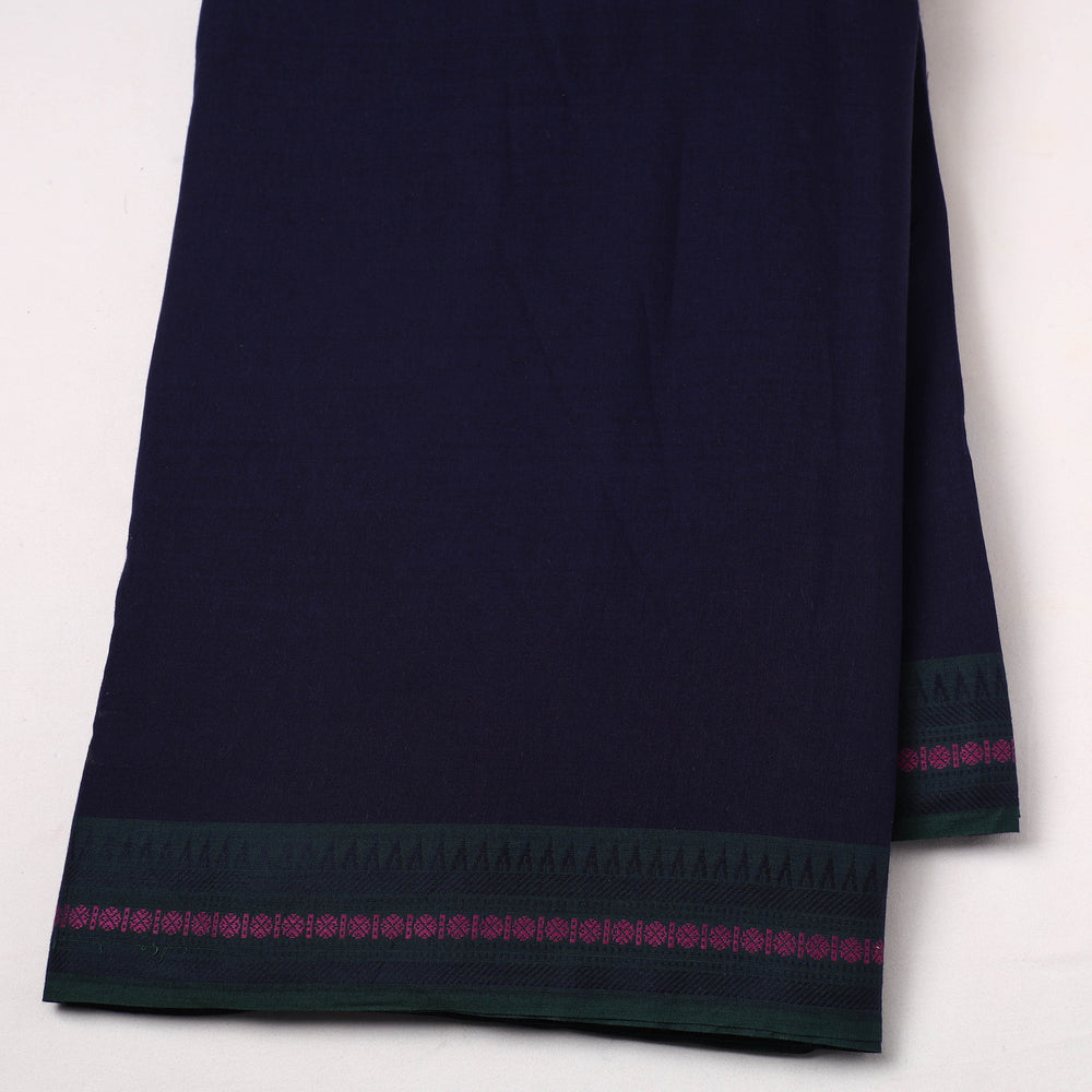 Blue - Dharwad Cotton Fabric with Thread Border 13