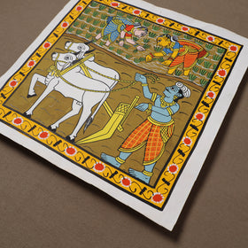 Handpainted Cheriyal Scroll Painting by Dhanalakota Sai Kiran (12 x 12 in) 21