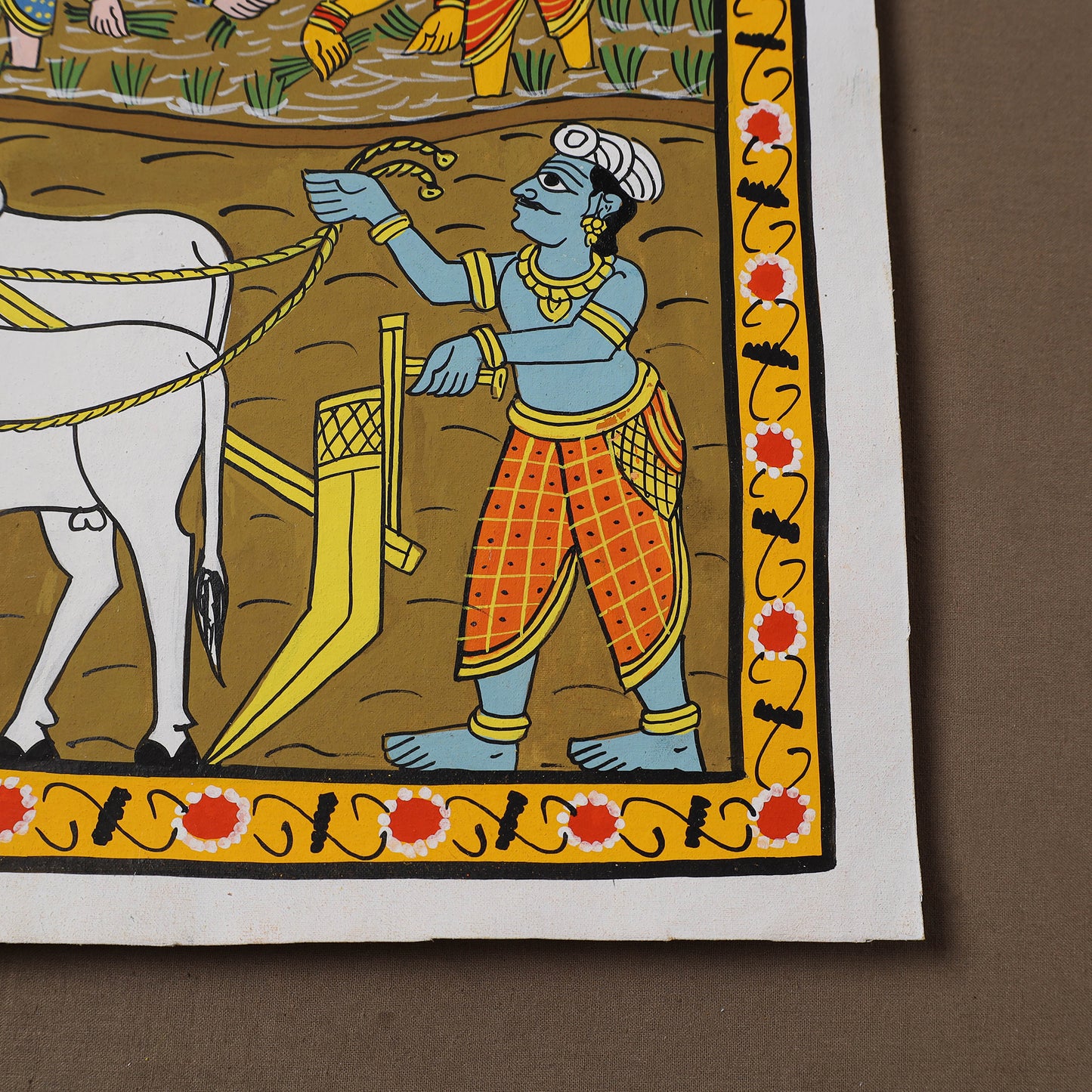 Handpainted Cheriyal Scroll Painting by Dhanalakota Sai Kiran (12 x 12 in) 21