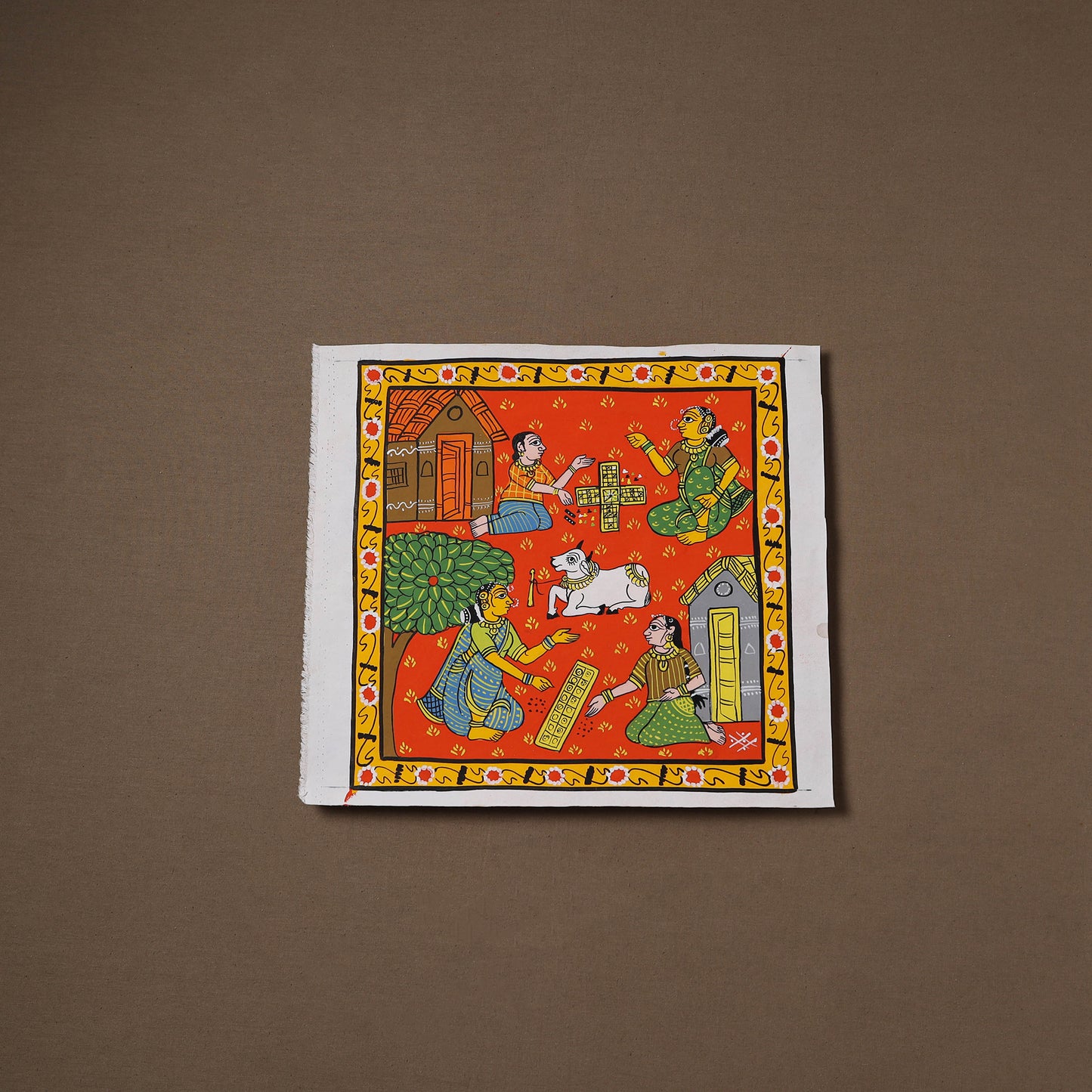 Handpainted Cheriyal Scroll Painting by Dhanalakota Sai Kiran (12 x 12 in) 22