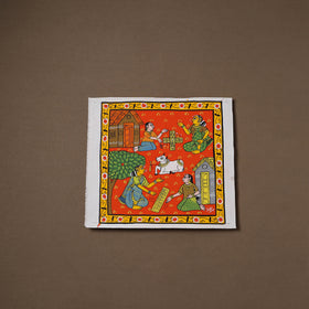Handpainted Cheriyal Scroll Painting by Dhanalakota Sai Kiran (12 x 12 in) 22