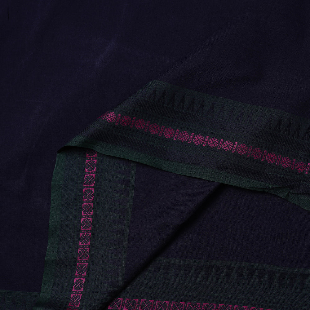 Blue - Dharwad Cotton Fabric with Thread Border 13