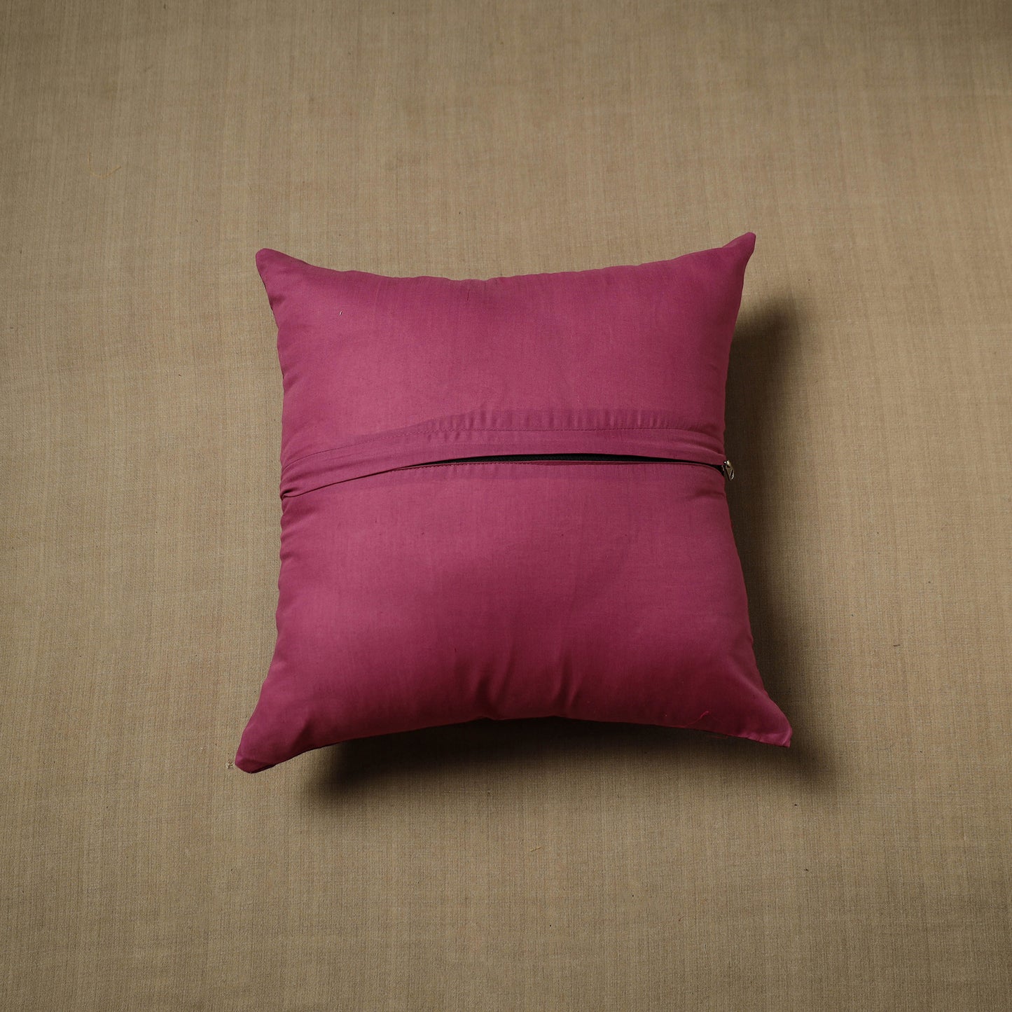 Purple - Patchwork Cotton Kanchipuram Cushion Cover (16 x 16 in) 62