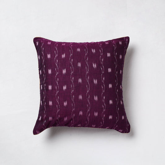Purple - Sambalpuri Ikat Cotton Cushion Cover (16 x 16 in)