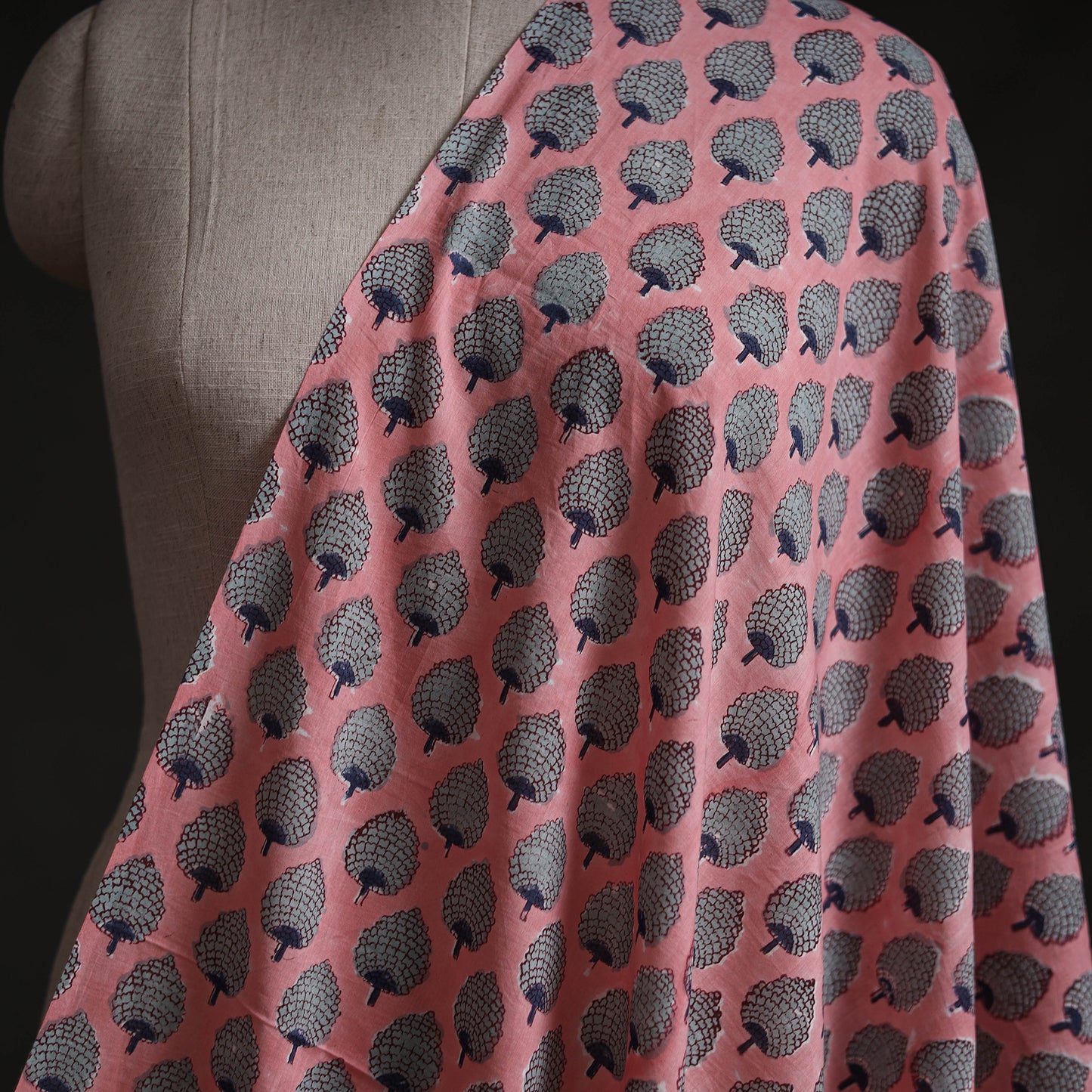Pink - Sanganeri Block Print Pure Cotton Fabric 04