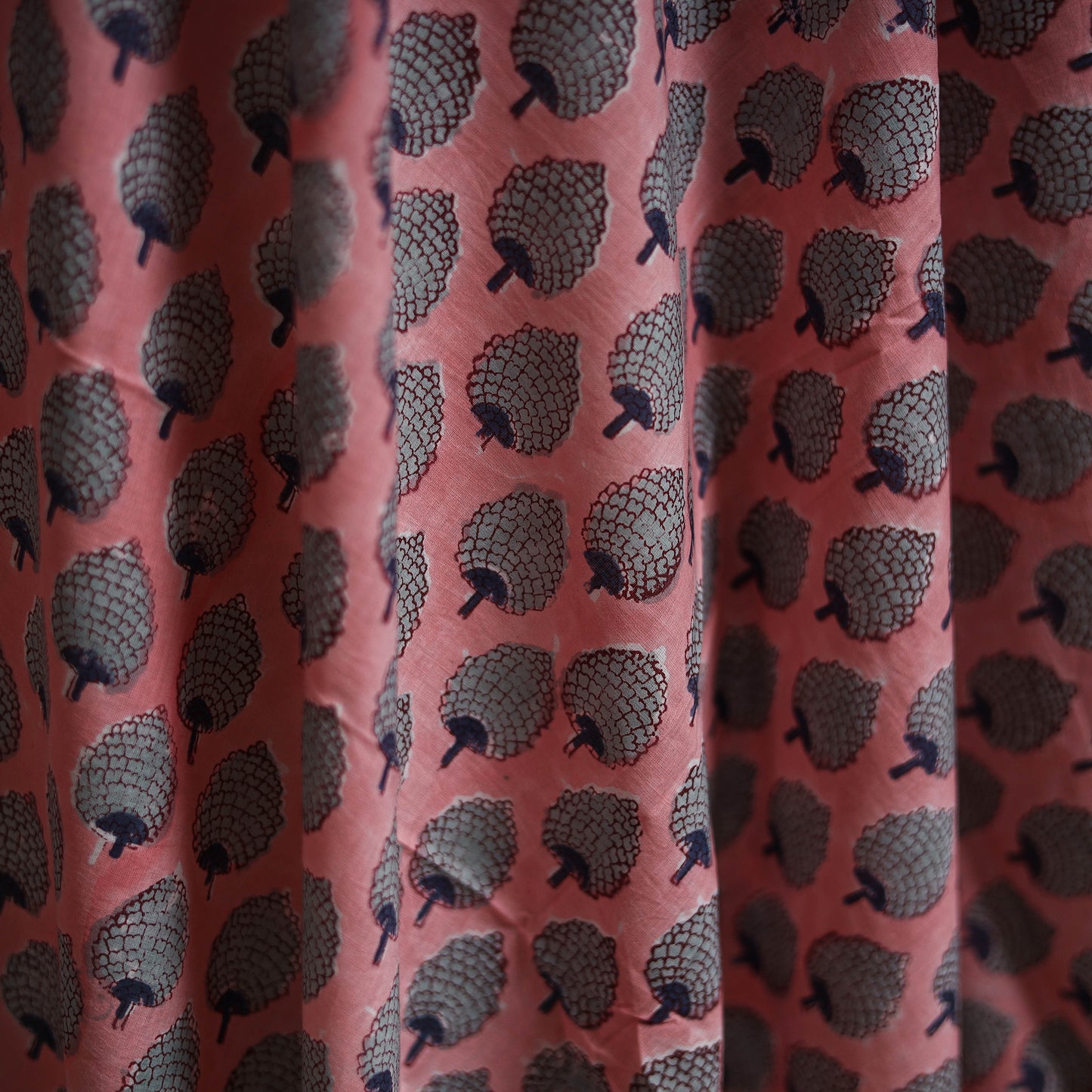 Pink - Sanganeri Block Print Pure Cotton Fabric 04