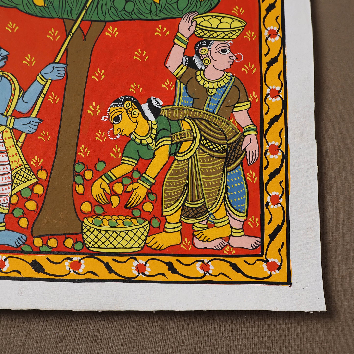 Handpainted Cheriyal Scroll Painting by Dhanalakota Sai Kiran (12 x 12 in) 23