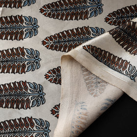 Mashru Silk Natural Dyed Block Print Ajrakh Fabric 19