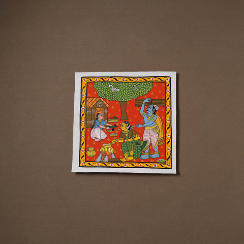 Handpainted Cheriyal Scroll Painting by Dhanalakota Sai Kiran (12 x 12 in) 24
