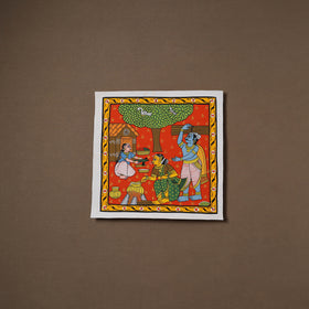 Handpainted Cheriyal Scroll Painting by Dhanalakota Sai Kiran (12 x 12 in) 24