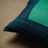 Green - Patchwork Cotton Kanchipuram Cushion Cover (16 x 16 in) 64