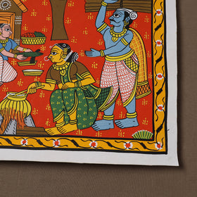 Handpainted Cheriyal Scroll Painting by Dhanalakota Sai Kiran (12 x 12 in) 24